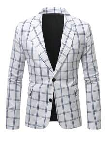 Manfinity Mode Men's Plaid Blazer Jacket - Multicolor - View 3