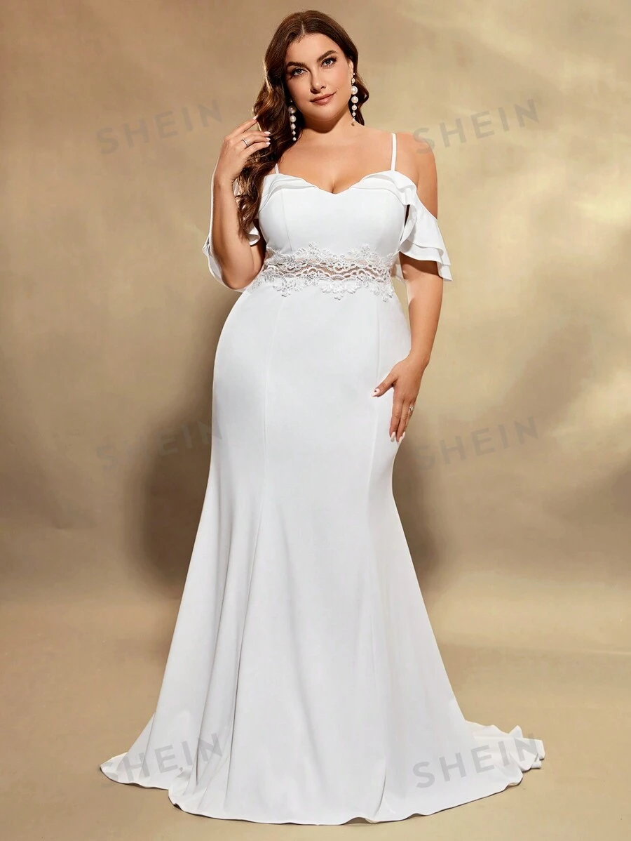 SHEIN LUNE Robe De Mari?�e Sir?�ne ??l?�gante Et D?�contract?�e Pour Femme Shein Lune ??paule D?�nud?�e 