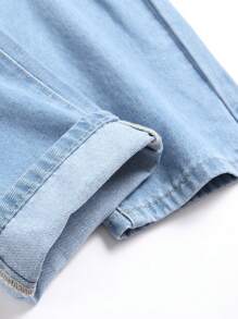 Men Ripped Patched Jeans - Light Wash - View 5