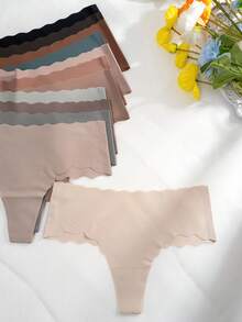 12 件/包 女式經典弧形丁字褲內褲 - 彩色 - 查看 4