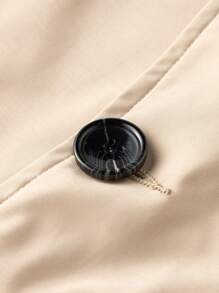 Manfinity Homme 男式翻领保暖衬里风衣夹克 - 卡其色 - 查看 6