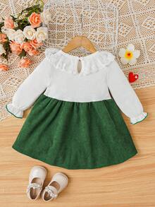 嬰兒女孩花邊蝴蝶結連衣裙