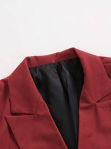 Manfinity Mode Nam DOUBLE-BREASTED Bộ áo khoác và Quần - Màu Đỏ Sâu - Xem 5