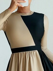 Swim Mulvari 女士顏色拼接長袖Burkini套裝 - 彩色 - 查看 4