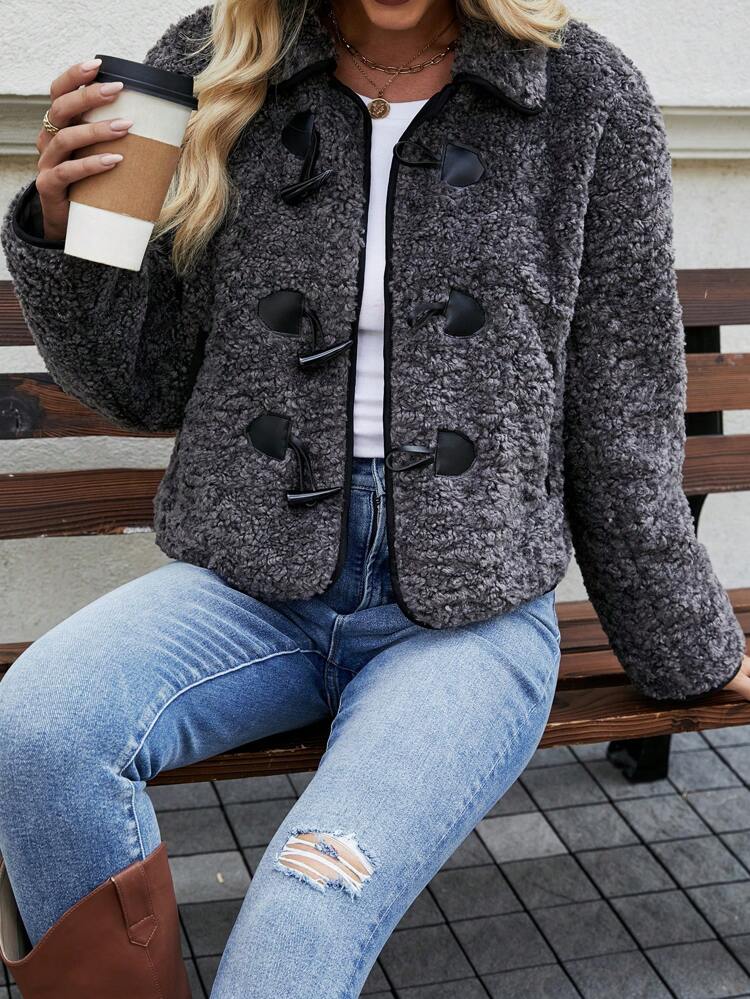 Women's Coat With Horn Buckle Fall Cloth For Women