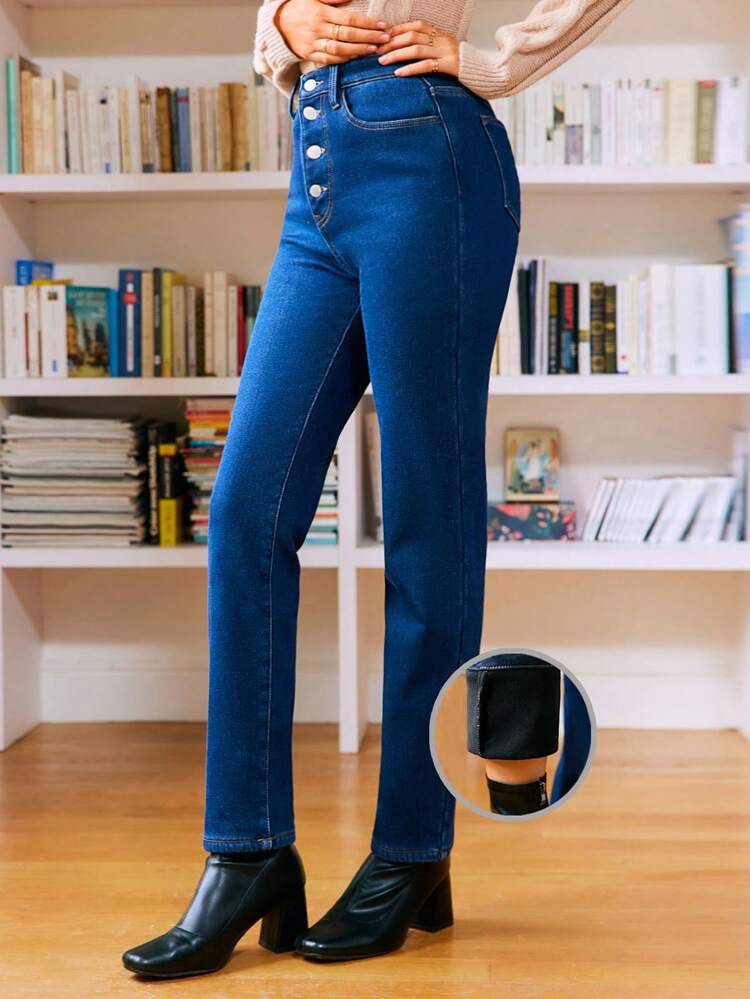 Button Fly Skinny Jeans