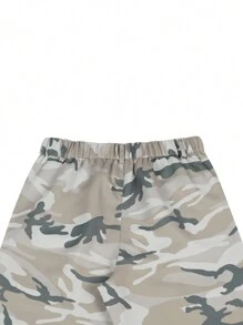 Manfinity EMRG Men's Camo Printed Cargo Pants With Side Flap Pocket - Khaki - View 5