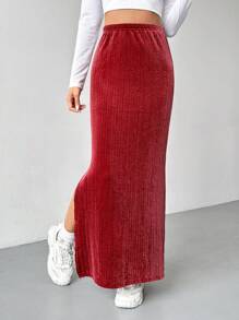 SHEIN EZwear Váy suông lưng thun cho nữ - màu nâu - Xem 1