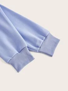 SHEIN Maternity Solid Color Fleece Sweatshirt (3pcs Set), For Winter - Multicolor - View 6