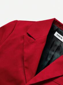 SHEIN Young Boys' Red Elegant Formal Suit Jacket And Pants Set, Gentleman Style - Red - View 3