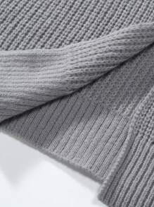 Manfinity Homme 男款下垂肩針織開襟衫 - 淺灰色 - 查看 5