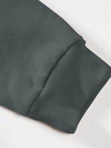 Manfinity Homme 男士灰色印花連帽衛衣 - 深灰色 - 查看 4