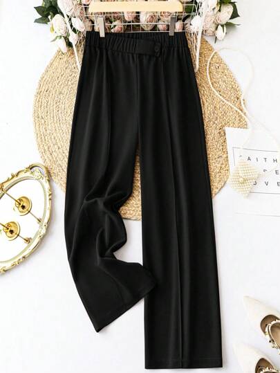 SHEIN Clasi Plus Size Solid Color Pants