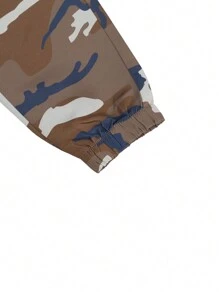 Manfinity EMRG Pantalones Cargo Con Puños Y Estampado De Camuflaje Para Hombre Con Bolsillos Con Solapa - Marrón - Ver 6