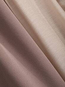 Dazy Star Khối màu Off-shoulder Tay áo Đuôi cá Hem Đầm - Màu be - Xem 9