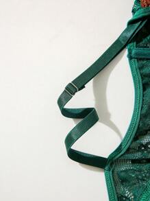 SHEIN 色塊蕾絲拼接性感內衣套裝 - 彩色 - 查看 3