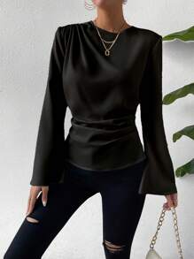 Chiquease Ladies' Flared Sleeve Shirt - Black - View 4