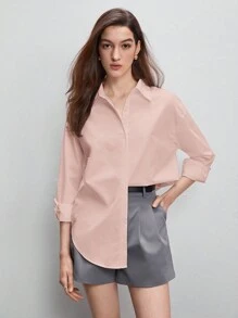 BizChic Women's Drop Shoulder Blouse - Dusty Pink - View 1