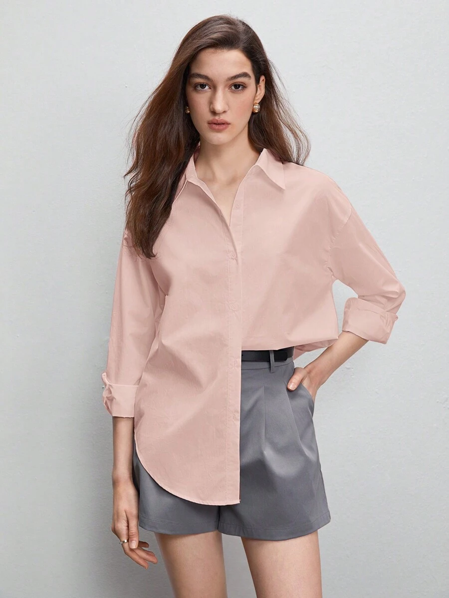BizChic Women's Drop Shoulder Blouse - Dusty Pink - View 1