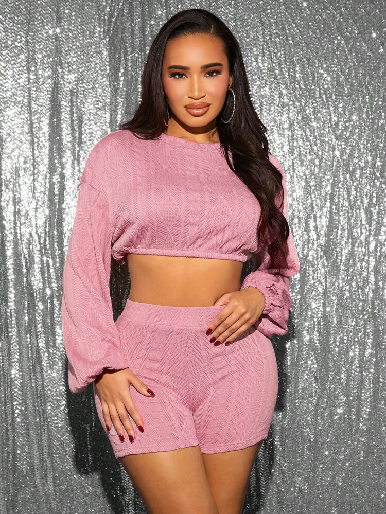 Women's Solid Color Two-piece Set