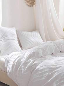 3pcs Striped Tufted Jacquard Polyester Duvet Cover Set, Bohemian Vintage Chic Bedding Set, Suitable For All Seasons, Soft & Breathable (1 Duvet Cover + 2 Pillow Shams, Excluding Filler) - White - View 6