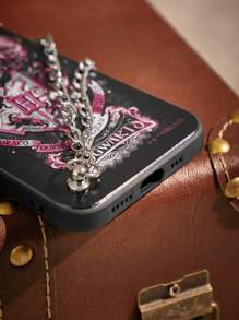 Harry Potter | ROMWE 1 Pieza Funda Para Teléfono Negra Y Rosa Con Cadena - Negro - Ver 3