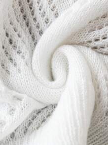 SHEIN Unity Women's Floral Embroidered Sweater - White - View 4