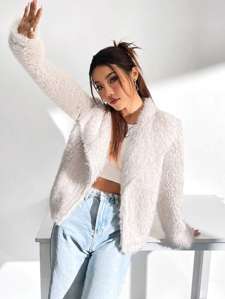 Women's Lapel Plush Coat