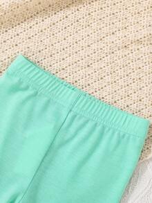 2pcs/Set Baby Girls' Lace & Floral Edge Outfit, Cute, Elegant, , Casual, Suitable , Parties, Vacations, And Daily Wear - Multicolor - View 6