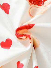 Áo thun cổ cao in hình gấu cho bé gái kèm quần ống loe denim có viền tua rua, 2 chiếc/bộ - trắng - Xem 5