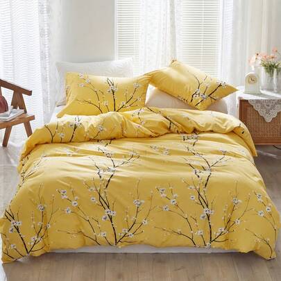 Cherry Blossom Pattern Duvet Cover Set Without Filler
