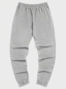 RueChic 男士灰色彈性腰抽繩休閒運動褲 - 灰色 - 查看 2