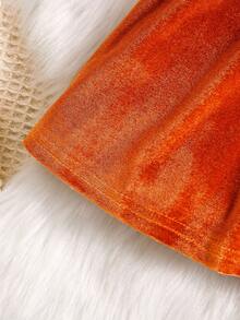 Em bé Cô gái Thanh lịch Tay áo hình bướm Đầm Đối với Mùa thu - trái cam - Xem 6