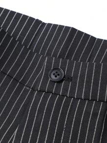 Manfinity Mode Nam Sọc Đen Ngực đơn Bộ đồ - màu đen - Xem 6