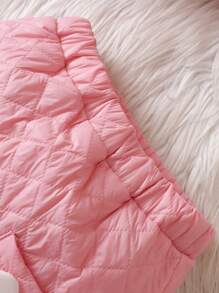 Baby Girl Padded Coat With Skirt Set For Fall And Winter - Pink - View 6