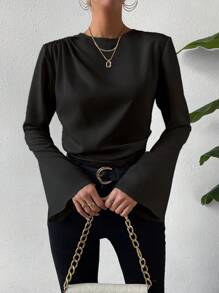 Chiquease Ladies' Flared Sleeve Shirt - Black - View 1