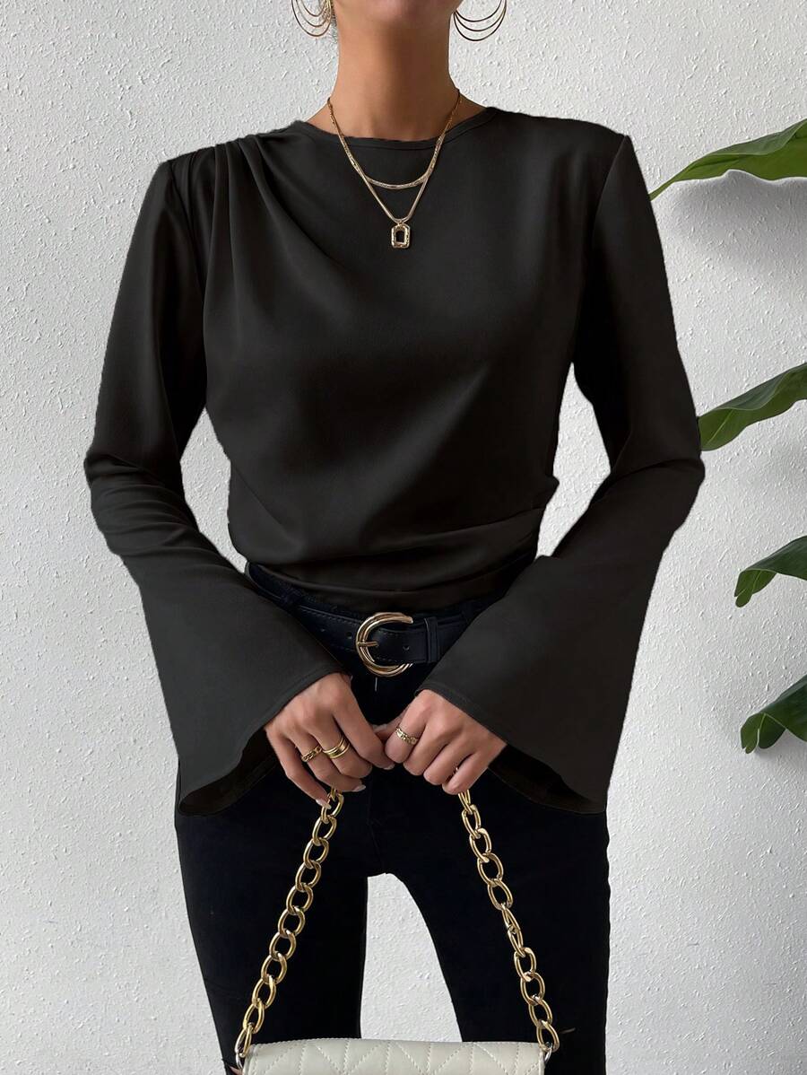 Chiquease Ladies' Flared Sleeve Shirt - Black - View 1