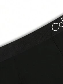 5pcs/Set Men's Plain Letter Decor Boxer Briefs With Long Leg