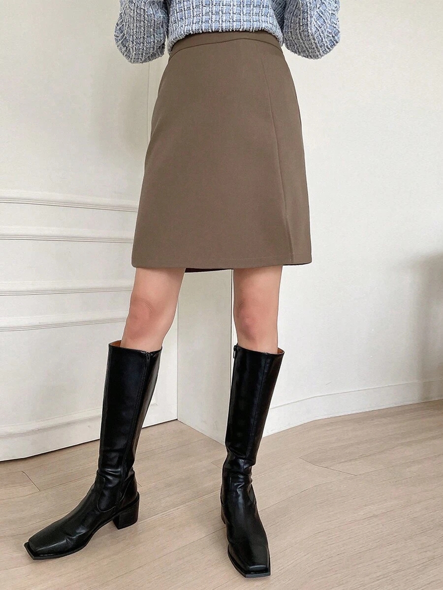 Dazy Star Của phụ nữ Váy thẳng - Lạc đà - Xem 1