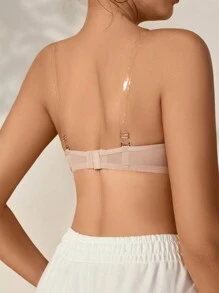 SHEIN 女士無肩帶鋼圈胸罩 - 粉色 - 查看 2