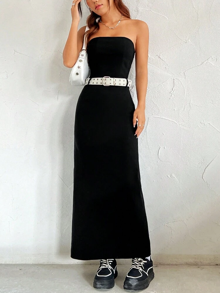 Women's Strapless Dress Without Waistband