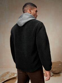 In My Nature Men Zip Up Outdoor Fleece Jacket - Black - View 2