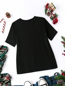 EMERY ROSE Women's Christmas Printed T-shirt - Black - View 2