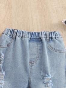 Baby Boys' Light-colored Casual Ripped Jeans