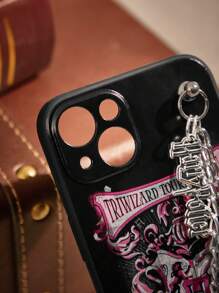 Harry Potter | ROMWE 1 Pieza Funda Para Teléfono Negra Y Rosa Con Cadena - Negro - Ver 4