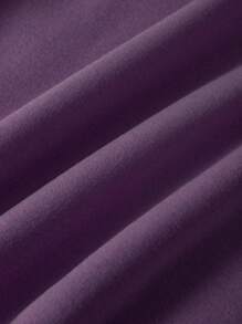 INAWLY Women's Purple Hooded Sweatshirt And Pants Set With Drawstring - Purple - View 3