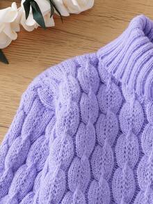 SHEIN Cô Gái Trẻ Áo cao cổ Áo len - Màu tím - Xem 7