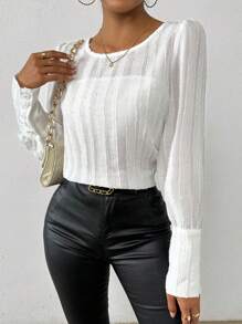 Chiquease Camisa De Manga Larga Para Mujer - Blanco - Ver 5