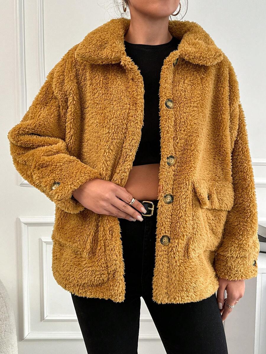 RueChic Women's Regular Brown Single Breasted Jacket - Brown - View 1