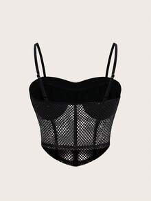 EgrlEra Women's Sheer Mesh Tank Top - Black - View 2